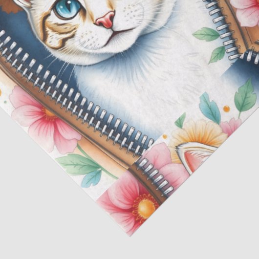 Waterverf Schattige Mooie Trendy Cat Collectie Tissuepapier (Detail)