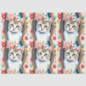 Waterverf Schattige Mooie Trendy Cat Collectie Tissuepapier (Voorkant)