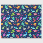 Waterverf Schattige oceaan Cadeaupapier (Vlak)