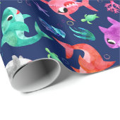 Waterverf Schattige oceaan Cadeaupapier (Rol Hoek)