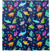 Waterverf Schattige oceaan Douchegordijn (Voorkant)