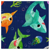 Waterverf Schattige oceaan Stof (Close Up)