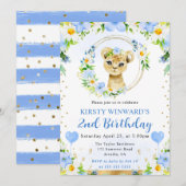 Waterverf Schattige Oerwoud Lion Kids Verjaardag Kaart (Voorkant / Achterkant)