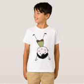 Waterverf Schattige Ondersteboven Stick Boy Mooi T-shirt (Voorkant volledig)
