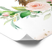 Waterverf Schattige Platypus Blush Roze Bloemenwan Poster (Hoek)