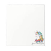 Waterverf schattige regenboogeenhoorn notitieblok (Voorkant)