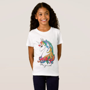Waterverf schattige regenboogeenhoorn t-shirt