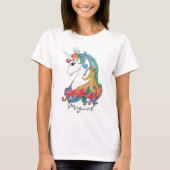 Waterverf schattige regenboogeenhoorn t-shirt (Voorkant)