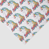 Waterverf schattige regenboogeenhoorn tissuepapier (Detail)