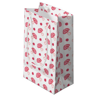 waterverf schattige rode paddenstoelen en polka-st klein cadeauzakje