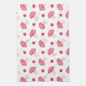 waterverf schattige rode paddenstoelen en polka-st theedoek (Verticaal)