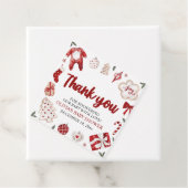 Waterverf Schattige Rood Kerst Winter Baby shower Bedankjes Labels (In situ)