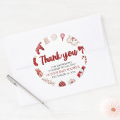 Waterverf Schattige Rood Kerst Winter Baby shower Ronde Sticker (Envelop)