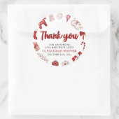 Waterverf Schattige Rood Kerst Winter Baby shower Ronde Sticker (Tas)