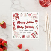 Waterverf Schattige Rood Kerst Winter Baby shower Servet (Insitu)