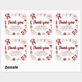 Waterverf Schattige Rood Kerst Winter Baby shower Vierkante Sticker (Vel)