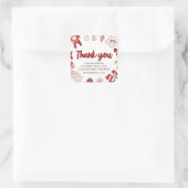 Waterverf Schattige Rood Kerst Winter Baby shower Vierkante Sticker (Tas)