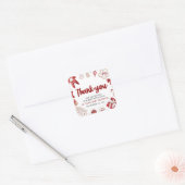 Waterverf Schattige Rood Kerst Winter Baby shower Vierkante Sticker (Envelop)
