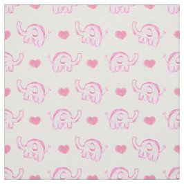 waterverf schattige roze olifanten en harten stof