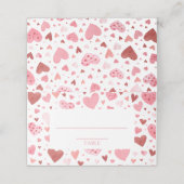 Waterverf Schattige roze rode harten Valentijnsdag Plaatskaartje (Buitenkant ongevouwen)