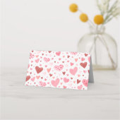 Waterverf Schattige roze rode harten Valentijnsdag Plaatskaartje (Achterkant)