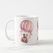 Waterverf Schattige Roze Teddybeer Hete Luchtballo Koffiemok (Links)