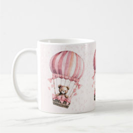 Waterverf Schattige Roze Teddybeer Hete Luchtballo Koffiemok