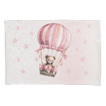 Waterverf Schattige Roze Teddybeer Hete Luchtballo