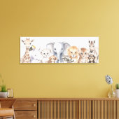 Waterverf Schattige Safari Oerwoud Baby Dieren Canvas Afdruk (Insitu (Woonkamer))