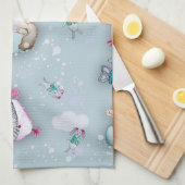 Waterverf schattige slaapkittens en hun theedoek (Quarter Fold)