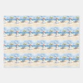 Waterverf Schattige Sneeuwman op vakantie Inpakpapier Vel (Voorkant)