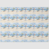 Waterverf Schattige Sneeuwman op vakantie Tissuepapier (Voorkant)