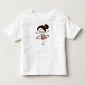 Waterverf Schattige Stick Girl Big Smile Mooi Kinder Shirts (Voorkant)