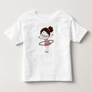Waterverf Schattige Stick Girl Big Smile Mooi Kinder Shirts