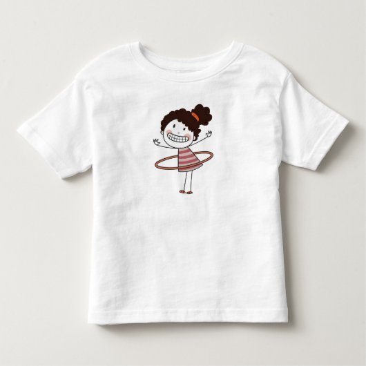 Waterverf Schattige Stick Girl Big Smile Mooi Kinder Shirts (Voorkant)