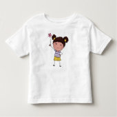 Waterverf Schattige Stick Meisje roze Bloem Mooi Kinder Shirts (Voorkant)