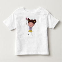 Waterverf Schattige Stick Meisje roze Bloem Mooi