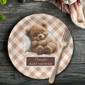 Waterverf Schattige teddybeer Baby shower Papieren Bordje