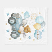 Waterverf schattige teddybeer op de auto fleece deken (Voorkant (Horizontaal))