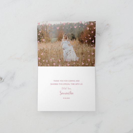 Waterverf Schattigee Baby olifant roze Waterverf Bedankkaart (Binnen)