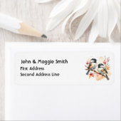 Waterverf Schattigee Bird Chickadee Animal Art Etiket (Insitu)