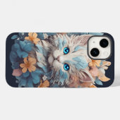 Waterverf Schattigee Bloemen Kat Splash Case-Mate iPhone Case (Achterkant (horizontaal))
