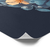 Waterverf Schattigee Bloemen Kat Splash Poster (Hoek)