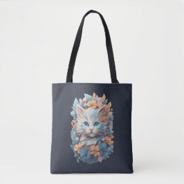 Waterverf Schattigee Bloemen Kat Splash Tote Bag