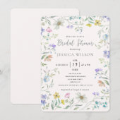 Waterverf Schattigee Bloemenweide Vrijgezellenfees Kaart (Voorkant / Achterkant)