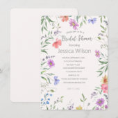 Waterverf Schattigee Bloemenweide Vrijgezellenfees Kaart (Voorkant / Achterkant)