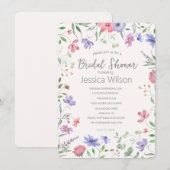 Waterverf Schattigee Bloemenweide Vrijgezellenfees Kaart (Voorkant / Achterkant)