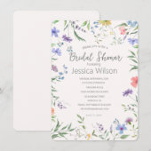 Waterverf Schattigee Bloemenweide Vrijgezellenfees Kaart (Voorkant / Achterkant)