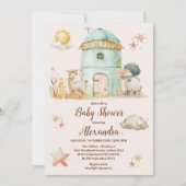 Waterverf Schattigee Boerderijdieren Barnyard Baby Kaart (Voorkant)