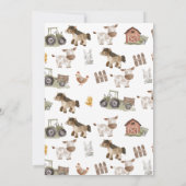 Waterverf Schattigee Boerderijdieren Barnyard Baby Kaart (Achterkant)